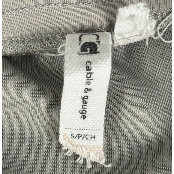 Cable & Gauge Drawstring Above The Knee Skirt Women S Gray Elastic Waist Pockets - Picture 2 of 3